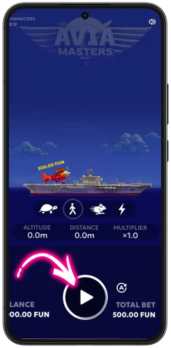 Aviamasters step 2 press play button to launch